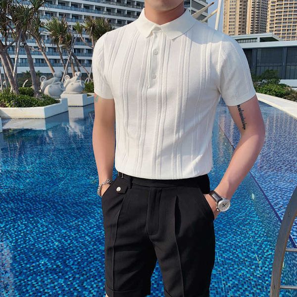 british style summer striped polo shirts men clothing simple slim fit short sleeve casual business tee shirt homme 5colors 210707, White;black
british style summer striped polo shirts men clothing simple slim fit short sleeve casual business tee shirt homme 5colors 210707, White;black