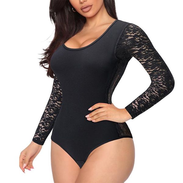 women's shapers high elastic body shaper wear lace long sleeve tummy control comfortable bodysuit shapewear tight for women, Black;white
women's shapers high elastic body shaper wear lace long sleeve tummy control comfortable bodysuit shapewear tight for women, Black;white