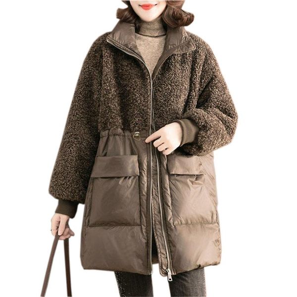 women's down & parkas winter jacket plus velvet splicing padded coat middle-aged women stand-up collar size wadded parka thick outwears, Black
women's down & parkas winter jacket plus velvet splicing padded coat middle-aged women stand-up collar size wadded parka thick outwears, Black