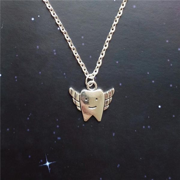 chains antique silver color tooth fairy pendant necklace angel cute for girls women
chains antique silver color tooth fairy pendant necklace angel cute for girls women