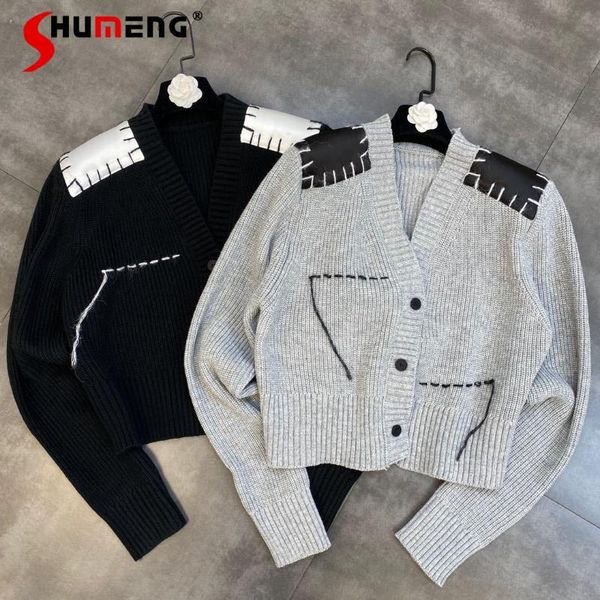 women's knits & tees 2021 fall ladies v-neck padded shoulder patchwork knitted fashion chic casual solid short sweater cardigan coat, White
women's knits & tees 2021 fall ladies v-neck padded shoulder patchwork knitted fashion chic casual solid short sweater cardigan coat, White