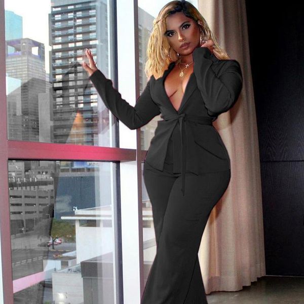 women's two piece pants suit women blazer set casual business attire lacing slender waist long sleeve coat trousers two-piece spring/au, White
women's two piece pants suit women blazer set casual business attire lacing slender waist long sleeve coat trousers two-piece spring/au, White