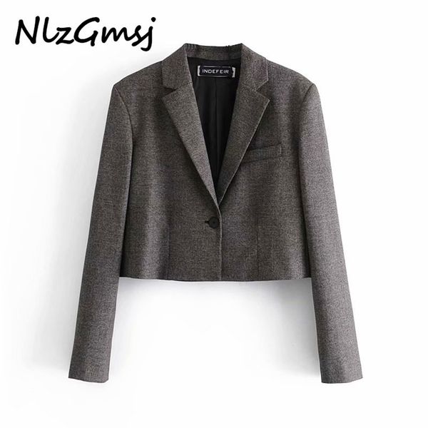 blazer women plaid button short ladies long sleeve office jacket streetwear female outwear 210628, White;black
blazer women plaid button short ladies long sleeve office jacket streetwear female outwear 210628, White;black