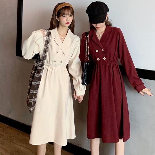 casual dresses arrivals notched collar long sleeve vestidos leisure high waiste draped woman dress autumn vintage elegant all match robe, Black;gray
casual dresses arrivals notched collar long sleeve vestidos leisure high waiste draped woman dress autumn vintage elegant all match robe, Black;gray