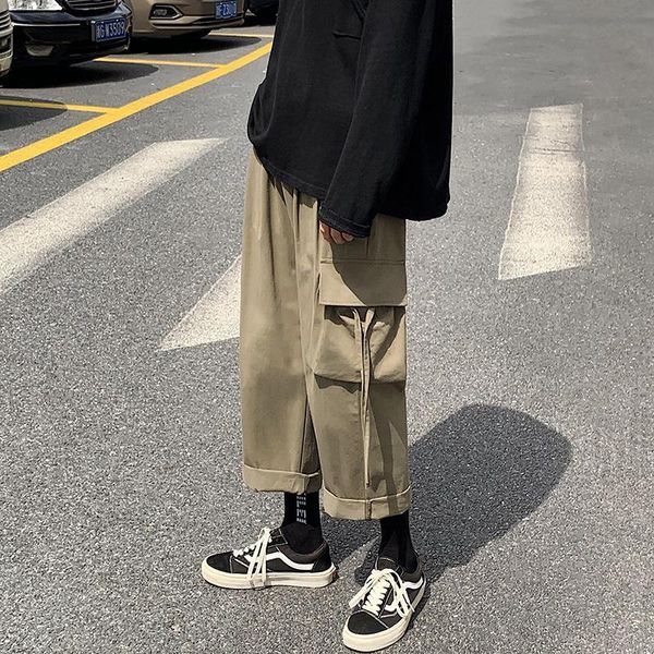 men casual pants solid elastic waist ankle-length black army green pockets fashion simple chic loose korean style all-match ins
men casual pants solid elastic waist ankle-length black army green pockets fashion simple chic loose korean style all-match ins