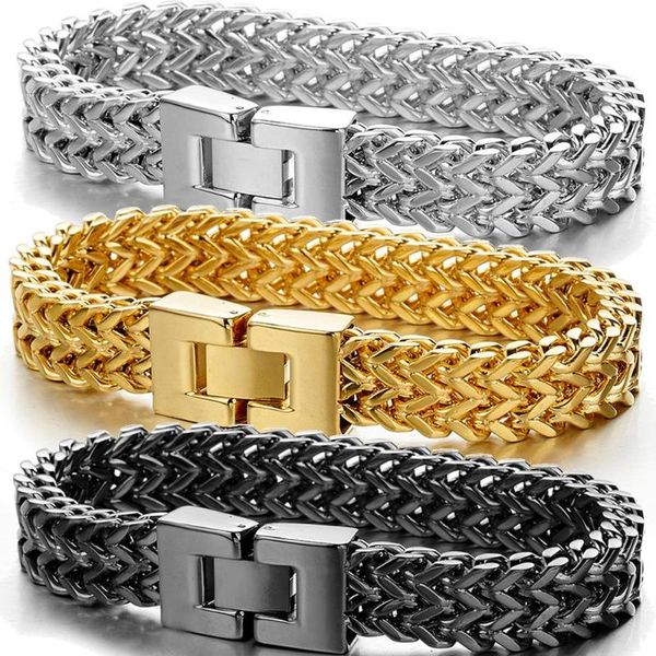 charm bracelets style men boys gold black color 316l stainless steel figaro chain bracelet jewelry 12mm wide 8.66", Golden;silver
charm bracelets style men boys gold black color 316l stainless steel figaro chain bracelet jewelry 12mm wide 8.66", Golden;silver