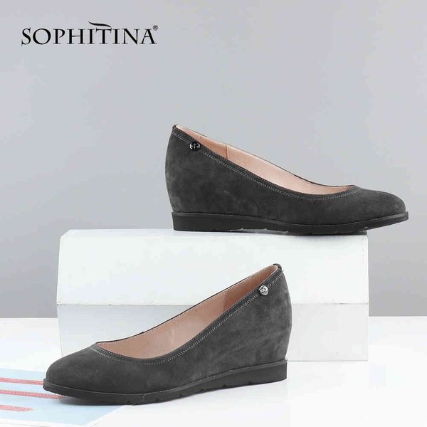 sophitina wedge solid pumps kid suede internal increase round toe convenient women shoes fashion leisure pump c599 210513, Black
sophitina wedge solid pumps kid suede internal increase round toe convenient women shoes fashion leisure pump c599 210513, Black