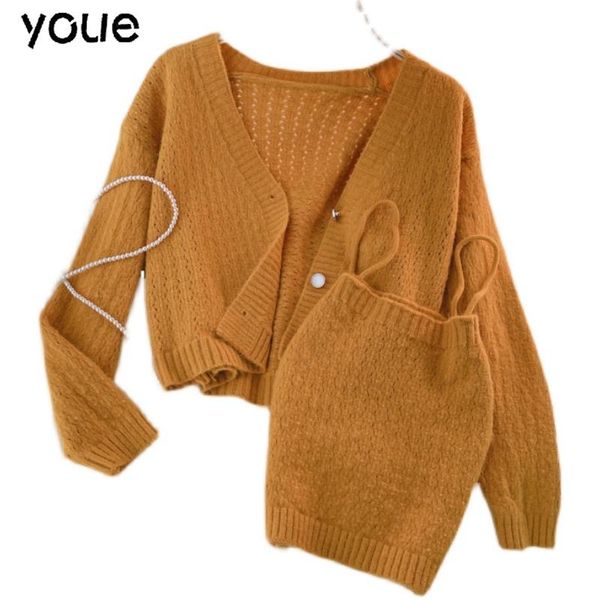 women's knits & tees autumn winter women jumpers yellow/blue/beige v-neck single breasted long sleeve knitted cardigans + camis 2pcs se, White
women's knits & tees autumn winter women jumpers yellow/blue/beige v-neck single breasted long sleeve knitted cardigans + camis 2pcs se, White