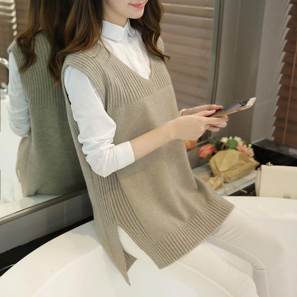 women's vests 2021 casual fashion women autumn spring sleeveless knitted vest sweater female loose pullover v-neck cute girl student st, Black;white
women's vests 2021 casual fashion women autumn spring sleeveless knitted vest sweater female loose pullover v-neck cute girl student st, Black;white