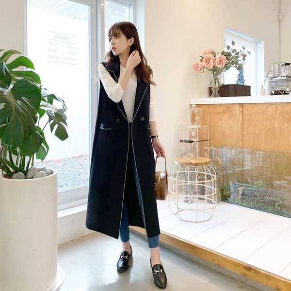 women's vests long suit sleeveless vest female loose 2021 fashion waistcoat black jacket women blazer casual outwear, Black;white
women's vests long suit sleeveless vest female loose 2021 fashion waistcoat black jacket women blazer casual outwear, Black;white