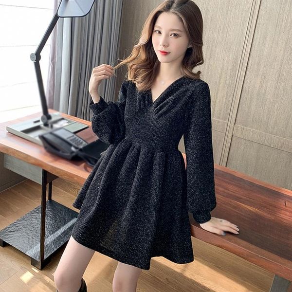 casual dresses autumn winter short a-line dress women elegant knit korean fashion loose long sleeve, Black;gray
casual dresses autumn winter short a-line dress women elegant knit korean fashion loose long sleeve, Black;gray
