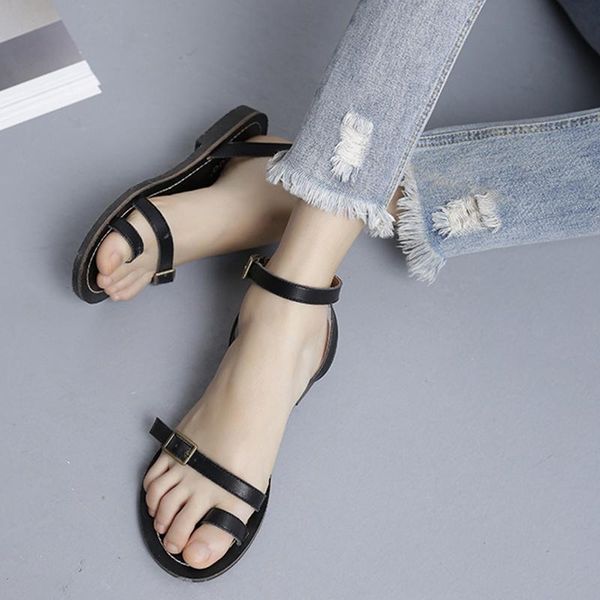 student clip toe rome narrow band sandals women beach shoes solid slingback flat gladiator femmes sandalias 2021, Black 
student clip toe rome narrow band sandals women beach shoes solid slingback flat gladiator femmes sandalias 2021, Black