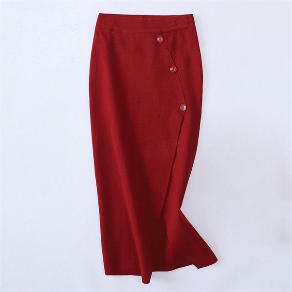 autumn winter women's skirt korean style solid color split button knitted slim and female s gx455 210507, Black
autumn winter women's skirt korean style solid color split button knitted slim and female s gx455 210507, Black
