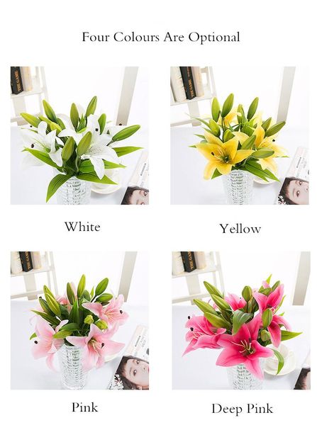 decorative flowers & wreaths 5pcs artificial flower lily 4 colors home wedding pographic decoration party decor dried supplies
decorative flowers & wreaths 5pcs artificial flower lily 4 colors home wedding pographic decoration party decor dried supplies