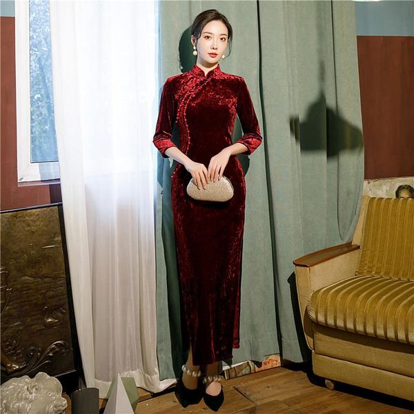 ethnic clothing red high split qipao mandarin collar velour bride wedding dress gown female chinese traditional cheongsam long vestidos
ethnic clothing red high split qipao mandarin collar velour bride wedding dress gown female chinese traditional cheongsam long vestidos