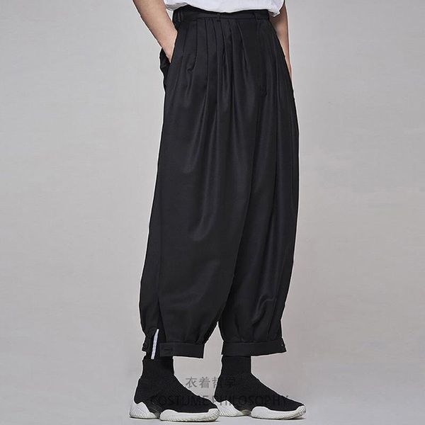 men's pants customized clothing fashion hair stylist loose casual pleated skirt button wide-leg plus size nine, Black
men's pants customized clothing fashion hair stylist loose casual pleated skirt button wide-leg plus size nine, Black