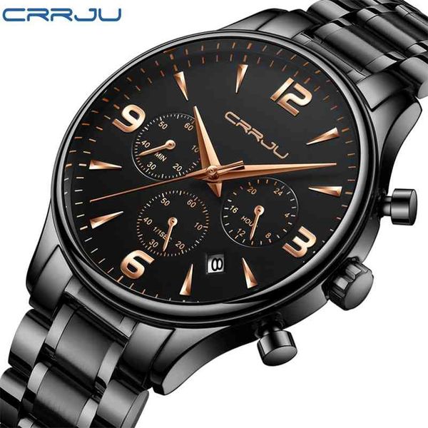 men's stainless steel strap business wristwatch crrju brand luxury ip plating male waterproof watch eloj extraplano hombre 210517, Slivery;brown
men's stainless steel strap business wristwatch crrju brand luxury ip plating male waterproof watch eloj extraplano hombre 210517, Slivery;brown