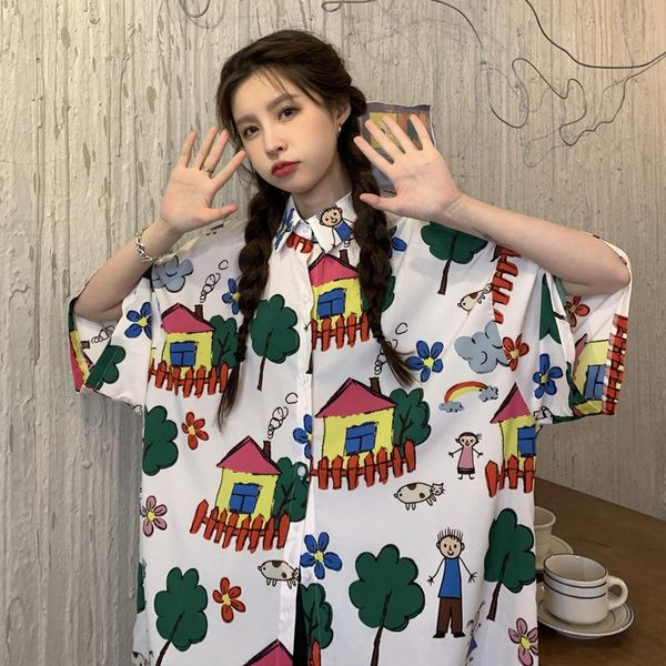 women's polos t-shirts mid-length short-sleeved floral shirt women summer 2021 french niche casual chic y2k oversize, White
women's polos t-shirts mid-length short-sleeved floral shirt women summer 2021 french niche casual chic y2k oversize, White