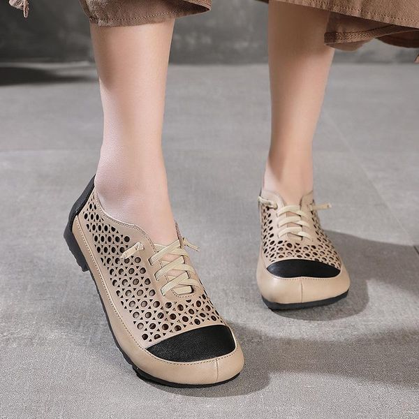 sandals hollow cowhide two-color leather handmade stitching elastic band foot single shoes women's, Black
sandals hollow cowhide two-color leather handmade stitching elastic band foot single shoes women's, Black