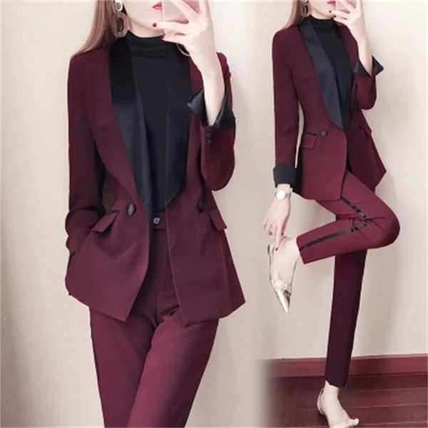 women's suits & blazers fashio pant female british style high-end women spring temperament slim suit + pants two-piece leisure, White;black
women's suits & blazers fashio pant female british style high-end women spring temperament slim suit + pants two-piece leisure, White;black