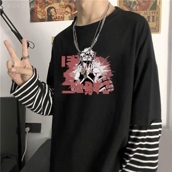 men's t-shirts harajuku anime my hero academia bakugou katsuki t shirts korean fashion streets funny cartoon summer long sleeve striped, White;black
men's t-shirts harajuku anime my hero academia bakugou katsuki t shirts korean fashion streets funny cartoon summer long sleeve striped, White;black