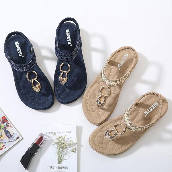 summer bohemia flat women sandals rhinestone woman flip flops vintage shoes beach, Black
summer bohemia flat women sandals rhinestone woman flip flops vintage shoes beach, Black