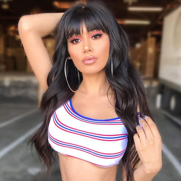 synthetic wigs black wavy wig for women, with bangs long, heat resistant wavy, bangs, selena
synthetic wigs black wavy wig for women, with bangs long, heat resistant wavy, bangs, selena
