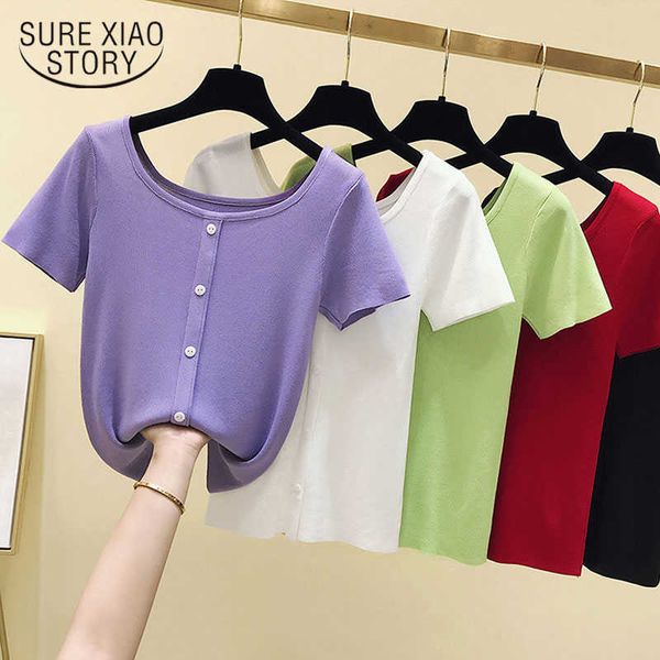 summer korean cotton women casual short sleeve solid color round collar blouse women knit shirts ladies clothing 9552 210528, White
summer korean cotton women casual short sleeve solid color round collar blouse women knit shirts ladies clothing 9552 210528, White