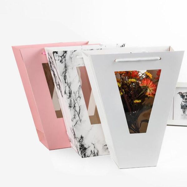 pink black transparent gift bag portable paper window flower shopping box 60pcs dhl wrap
pink black transparent gift bag portable paper window flower shopping box 60pcs dhl wrap