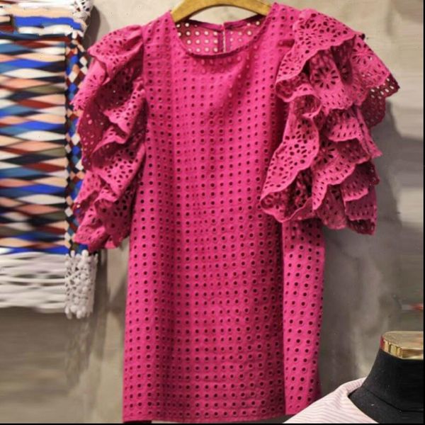 women shirt short sleeve female elegant ruffles hollow out patchwork blouse summer fashion white pink
women shirt short sleeve female elegant ruffles hollow out patchwork blouse summer fashion white pink