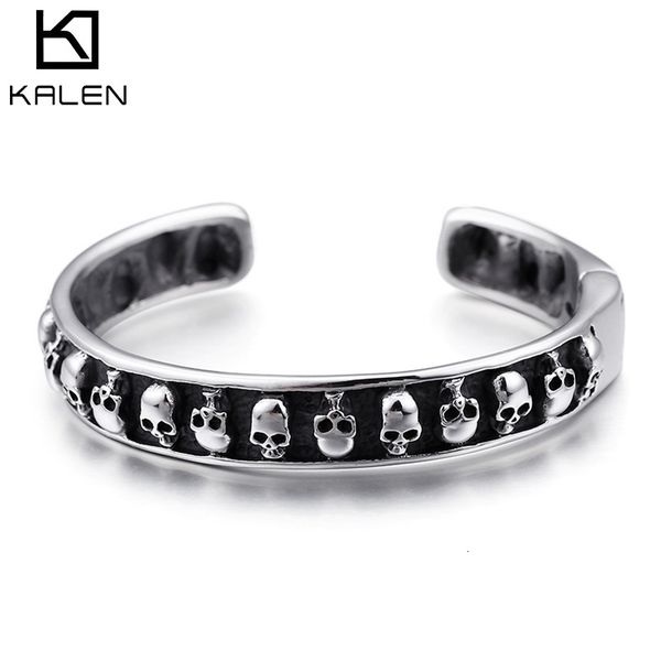 bangles bracelet titanium steel skeleton men's open jewelry card wheel personality products, Black
bangles bracelet titanium steel skeleton men's open jewelry card wheel personality products, Black
