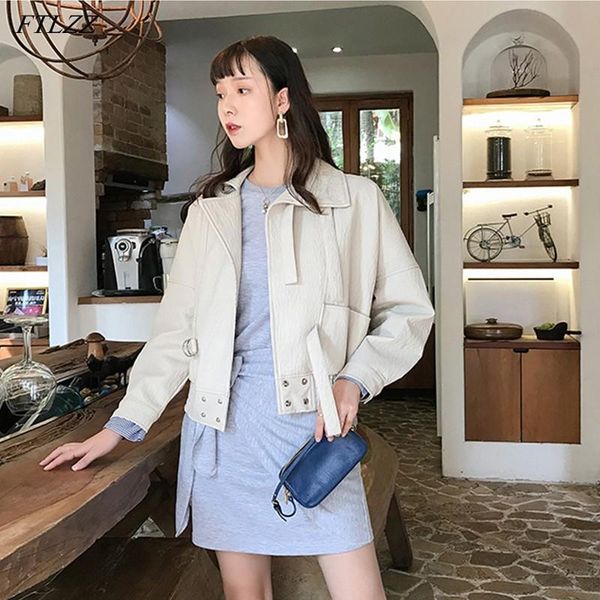 women's leather & faux ftlzz autumn women streetwear loose black pu soft jacket vintage female rivet punk biker elastic waist coat
women's leather & faux ftlzz autumn women streetwear loose black pu soft jacket vintage female rivet punk biker elastic waist coat
