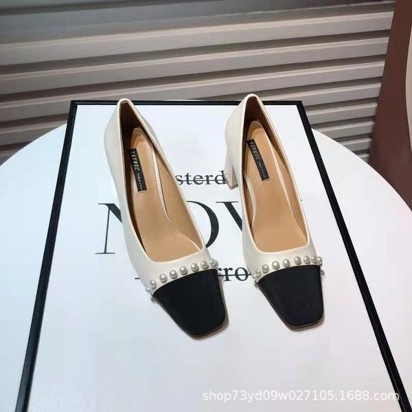 dress shoes fashion korean matching color stiletto women heels 2021 autumn high heel pearl decorat square single, Black
dress shoes fashion korean matching color stiletto women heels 2021 autumn high heel pearl decorat square single, Black