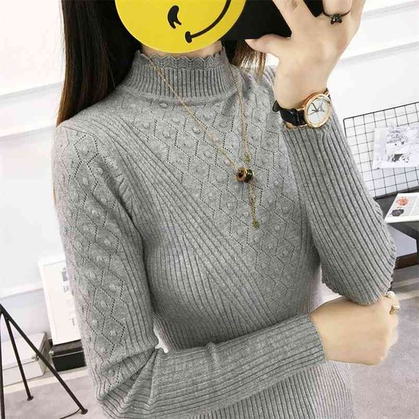 female casual pullover women solid sweater turttleneck autumn and winter style 210427, White;black
female casual pullover women solid sweater turttleneck autumn and winter style 210427, White;black