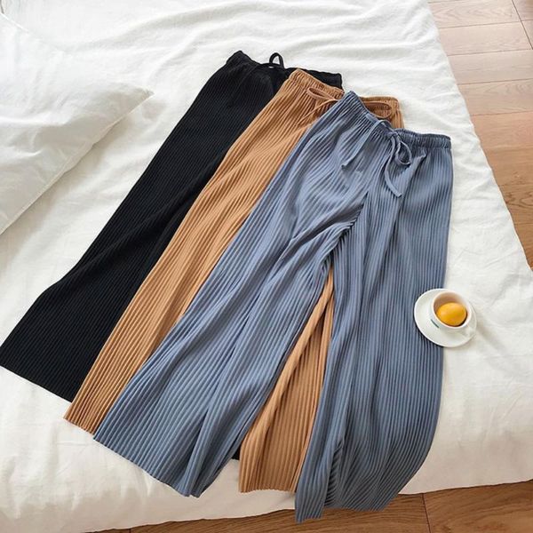 women's pants & capris fashion loose trousers casual drawstring women high waist wide leg, Black;white
women's pants & capris fashion loose trousers casual drawstring women high waist wide leg, Black;white