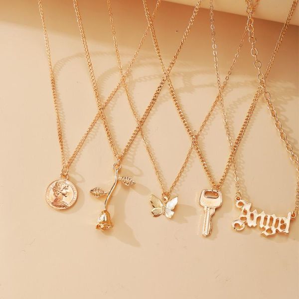 chokers butterfly lock key pendant necklace for women charms roseflowers letter multi-layer jewelry accessories collar, Golden;silver
chokers butterfly lock key pendant necklace for women charms roseflowers letter multi-layer jewelry accessories collar, Golden;silver
