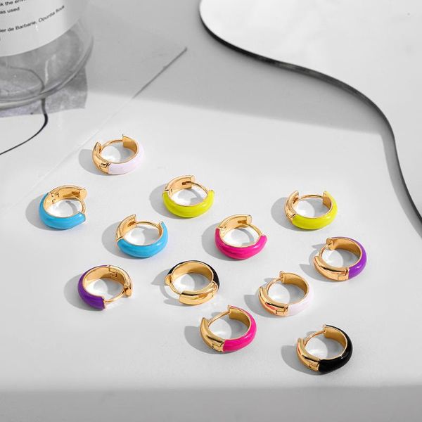 hoop & huggie multicolor enamel small round circle earrings for women minimalist gold metal cute huggies earring statement jewelry, Golden;silver
hoop & huggie multicolor enamel small round circle earrings for women minimalist gold metal cute huggies earring statement jewelry, Golden;silver