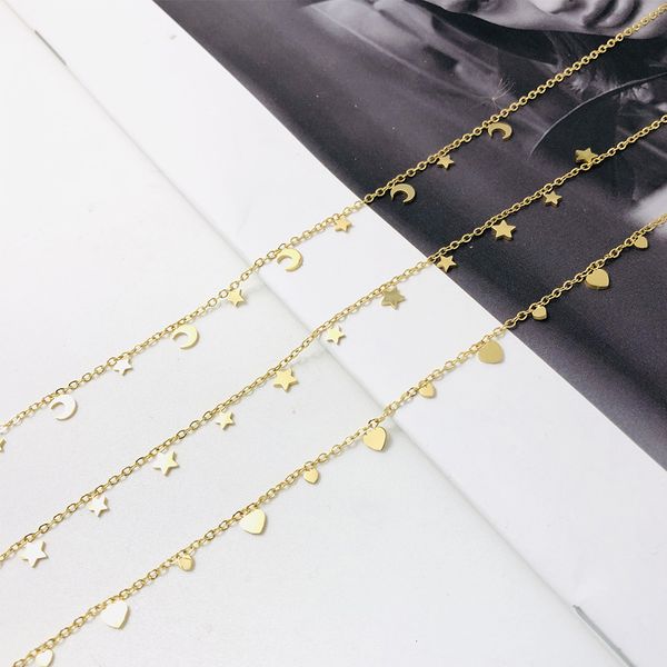 korean ins simple peach heart star moon neck chain chocker titanium steel necklace women's color preserving 18k clavicle, Black
korean ins simple peach heart star moon neck chain chocker titanium steel necklace women's color preserving 18k clavicle, Black