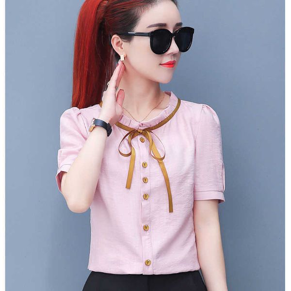 women summer style chiffon blouses lady girls ruffles o-neck short flare sleeve casual blusas shirts df1931 210609, White
women summer style chiffon blouses lady girls ruffles o-neck short flare sleeve casual blusas shirts df1931 210609, White