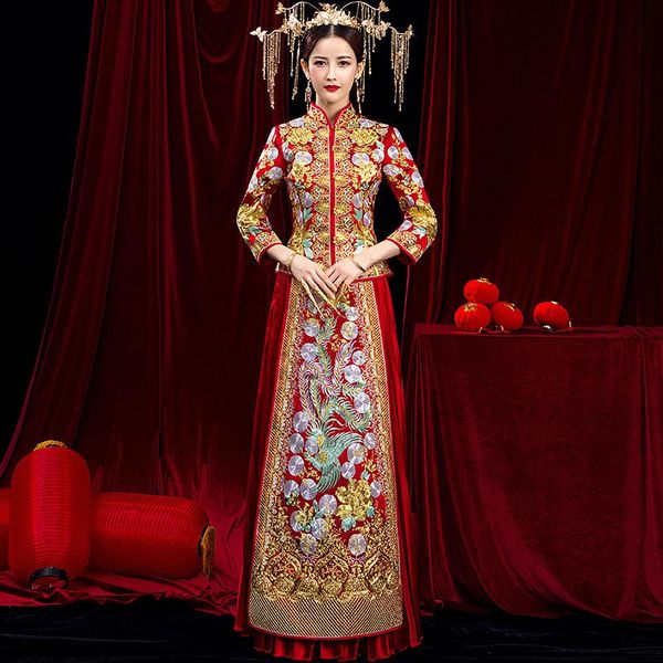 vintage cheongsam modern chinese traditional wedding dress women vestido oriental elegant long qipao size s-xxl ethnic clothing, Red
vintage cheongsam modern chinese traditional wedding dress women vestido oriental elegant long qipao size s-xxl ethnic clothing, Red