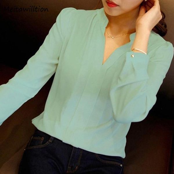 spring chiffon blouse shirt office lady workwear 2021 casual solid white shirts female elegant v-neck women's blouses &
spring chiffon blouse shirt office lady workwear 2021 casual solid white shirts female elegant v-neck women's blouses &