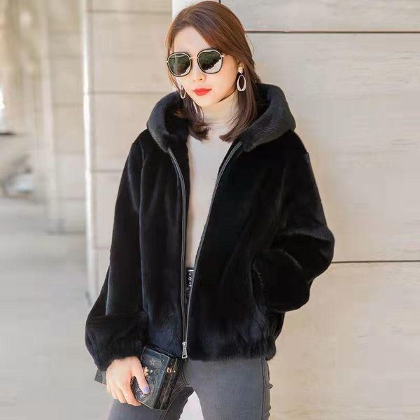 women's fur & faux women 2021 autumn winter fashion imitation mink coats female plush jacket ladies loose hooded casual outwear y689, Black
women's fur & faux women 2021 autumn winter fashion imitation mink coats female plush jacket ladies loose hooded casual outwear y689, Black