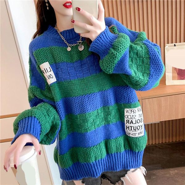 women's sweaters panelled drop shoulder patch knitted pullover sweater long sleeve o-neck woman 2021 causal loose lady knitwear, White;black
women's sweaters panelled drop shoulder patch knitted pullover sweater long sleeve o-neck woman 2021 causal loose lady knitwear, White;black