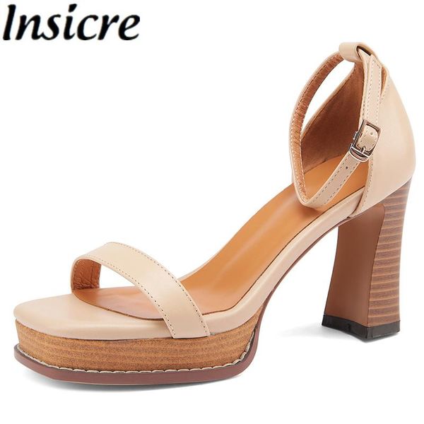 sandals insicre 2021 est women genuine leather buckle thick heel square toe platform ladies party prom shoes, Black
sandals insicre 2021 est women genuine leather buckle thick heel square toe platform ladies party prom shoes, Black