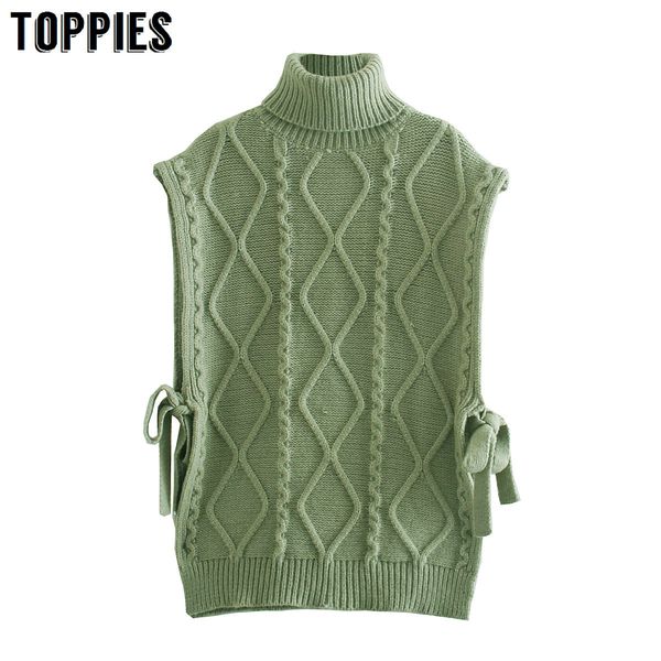 ies green high neck korean style knitted vest sweater fashion spring waist sweaters 210412, White;black
ies green high neck korean style knitted vest sweater fashion spring waist sweaters 210412, White;black