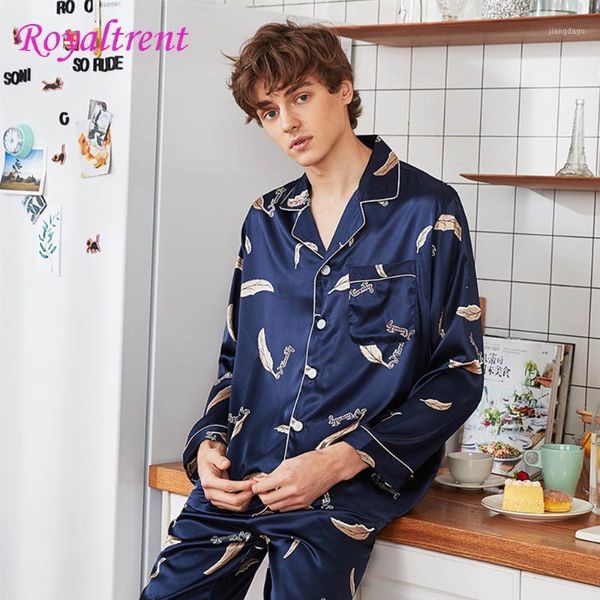 men's sleepwear men pajamas set spring autumn home service imitation silk feather pattern 2 colors comfortable smooth breathable, Black;brown
men's sleepwear men pajamas set spring autumn home service imitation silk feather pattern 2 colors comfortable smooth breathable, Black;brown