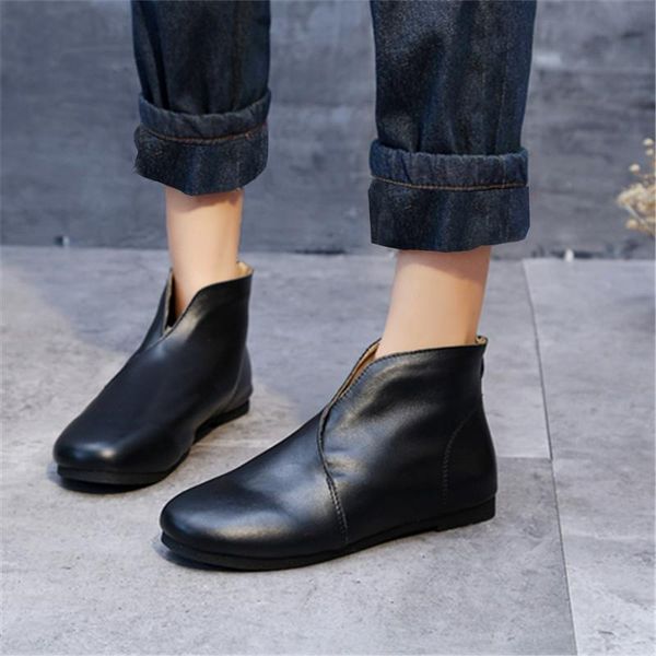 boots women elegant ankle ladies autumn vintage genuine leather woman platform women's simple classic zipper female shoes, Black
boots women elegant ankle ladies autumn vintage genuine leather woman platform women's simple classic zipper female shoes, Black