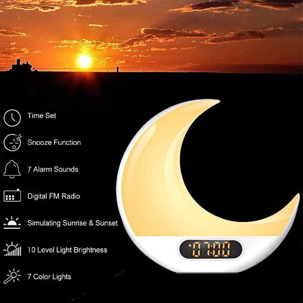 multifunctional moon wake-up light alarm clock, simulated sunrise and sunset , clock other clocks & accessories
multifunctional moon wake-up light alarm clock, simulated sunrise and sunset , clock other clocks & accessories