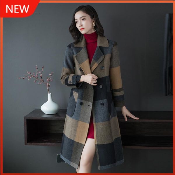 women's wool & blends jacket female winter long woolen coat women overcoat autumn fashion blend jackets casual plaid office, Black
women's wool & blends jacket female winter long woolen coat women overcoat autumn fashion blend jackets casual plaid office, Black