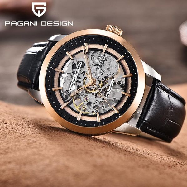 wristwatches pagani design creativity automatic mechanical watch men's fashion hollow out leather wristband waterproof watches, Slivery;brown
wristwatches pagani design creativity automatic mechanical watch men's fashion hollow out leather wristband waterproof watches, Slivery;brown